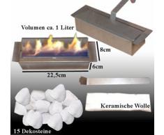 Gel + Ethanol Fireplace - Caminetto Emily Deluxe con bruciatore regolabile in acciaio inox, in 9 colori diversi bianco