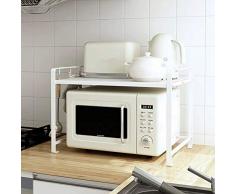 Mensola della cucina multifunzionale Forno a microonde Rack ripiano 2-Tier Salva Spazio durevole Scaffalature Semplice Rack Kitchen Shelf Baker stand Duro resistere gravità Difficile da scuotere