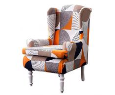 SINKITA Fodera per Sedia A Orecchioni,Elasticizzato Elastico Sedia Poltrona Caratteristica Morbida Coprisedili Wingback Fodere per Sedia in Tessuto Spandex con Schienale Alato-Modello A