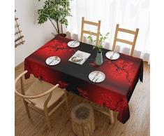 Tovaglia quadrata in pizzo lavabile con fiori di ciliegio rosso, 137,2 x 183 cm, perfetta per tavoli da buffet, feste, cene di festa a prezzi accessibili