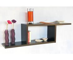 UNA MENSOLA DESIGN a Parete Bar LIBRERIA Marrone Scuro Wengè 0908MA