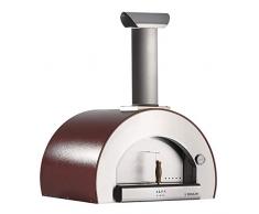 Alfa Forno a Legna da Esterno Cottura Diretta in Acciaio Pizza 5 Minuti Top Rosso Antico
