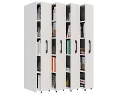FIFOR Libreria Stretta Scorrevole Estraibile (5 Ripiani integrati), 1-4 cassetti Laterali scaffali Invisibili con Ruote, Altezza Regolabile (Size : 100 * 45 * 180cm)