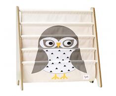 3 Sprouts - Porta libri - Scaffale porta libri per bambini, mobili libreria, libreria per bambini, Gufo