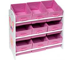 IB-Style - Set di mobili per Bambini Papillon | 6 Combinazioni | Scaffale portaoggetti con 9 Cassetti di Tessuto