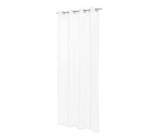 Bronze Tenda decorativa in voile trasparente, 140 x 245 cm, con passanti (bianco, occhiello)