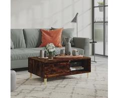 Tidyard Tavolino da Salotto Moderno Rovere Fumo,Tavolo Tavolino da Caffè,Tavolo da Divano,Tavolino Basso da Salotto,Tavolino da Salotto con Mensola,Tavolino da Soggiorno, 90x60x35 cm Truciolato