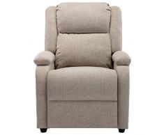 vidaXL Poltrona Elettrica Reclinabile Crema in Tessuto