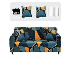 ENZER Copridivano Elasticizzato 2 Posti Copridivani Fantasia Copertura Divano Universale Fodera per Divano Estensibile Copri Divano Antiscivolo con 2 Federa, SWKJ