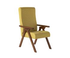 Poltrona legno FIAMMETTA ESSEGI SRL Relax reclinabile tessuto Giallo Sfoderabile