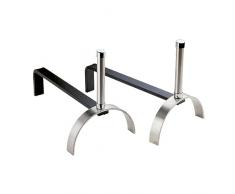 FCI, Alari per camino in acciaio Inox, dimensioni 38 x 25 cm