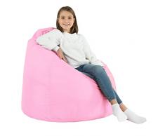 Italpouf Pouf Poltrona Sacco XL, Grande, Per Adulti e Bambini, Per Interni ed Esterni, Pieno di Pallini di Polistirolo, Sfoderabile, Rivestimento Lavabile, Impermeabile, Certificato, Rosa Chiaro