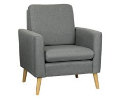 Totò Piccinni Poltrona Poltroncina River XL in Tessuto Imbottito di Alta qualità (River XL Grigio)