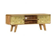 vidaXL Legno Massello di Mango Mobile Porta TV Credenza Armadietto Basso