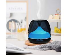 Dispersore di oli aromatici, macchina per aromaterapia Luckyfine, lampada per nebulizzatore LED a 7 colori da 500 ml, adatta per soggiorno, camera da letto, ufficio, yoga, spa, ecc.