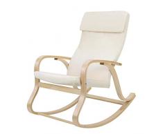 Songmics LYY30M Poltrona a Dondolo, Beige, 65 x 90 x 98 cm