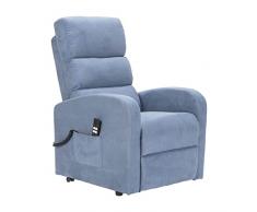 POLTRONE ITALIA Jessica 2 motori Poltrona relax Alzapersona Detraibile 19% Kit 4 ruote seduta micromolle schienale fiocco poltrona elettrica poltrona per anziani Azzurro