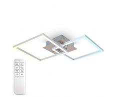 B.K.Licht Plafoniera LED Soffitto Moderna, luce calda, neutra, fredda, telecomando, LED integrati 27W, 3040Lm, orientabile, Lampadario Soggiorno, bagno, cucina, camera da letto, funzione luce notturna