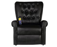 vidaXL Sedia Poltrona Elettrica da massaggio elettrica reclinabile ecopelle nera