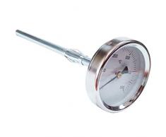 Easyricambi Termometro Forno a Legna e Barbecue Misura Temperatura da 0 a 500°C con sonda Rigida lineare 20 cm.