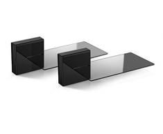 Meliconi Ghost Cube Soundbar Nero, Sistema Copricavi Componibile con Mensola in Vetro per Soundbar