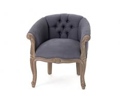 Amadeus - Poltrona Rospo grigio scuro in legno di mogano