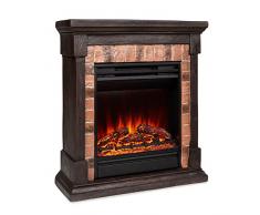 Klarstein Beerenberg - Caminetto Elettrico con Potenza di Riscaldamento di 1800 W, Camino Finto con Timer, Temperatura: da 10 a 30 °C, Effetto Fiamma LED, Telecomando Incluso