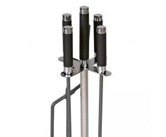 Schindler + Hofmann 21.02.743.2 attrezzi da camino, 4 pezzi, in acciaio inox, 62 cm