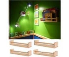 IKEA-Set di 4 portaspezie in legno, motivo "Nursery-Supporto per libro da cucina Kids-Mensola-Bathroom Accessory-Organizer portaoggetti-in legno di betulla naturale, BEKVAM