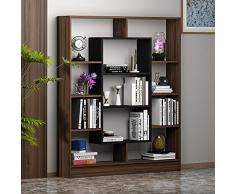 HOMIDEA Venus Libreria - Scaffale per Libri - Scaffale per Ufficio/Soggiorno dal Design Moderno (Noce/Nero)