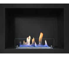 Caminetto a bioetanolo da incasso, completo di box nero e bruciatore Box con bruciatore abbinabile alle cornici in MDF Adra, Baza, Elda Rubyfires, oppure per incasso in pareti in cartongesso