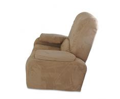 Baldiflex Poltrona Relax Alzapersona Elettrica e Reclinabile con Telecomando Multi Funzione in Tessuto Microfibra.Modello Lady. Colore Beige