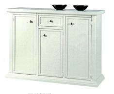Credenza Buffet cassettiera 3 Porte 1 cassetto Legno Arte povera Color Bianco