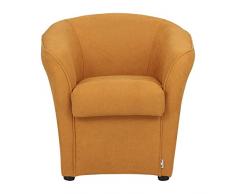 Totò Piccinni POLTRONA a POZZETTO design | Alta QUALITA | Made in Italy (Tessuto Giallo Mostarda)