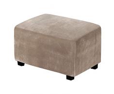 C/N Mnixy - Fodera per pouf estensibile, rivestimento ottomano in velluto per poggiapiedi, rettangolare, copertura di protezione per poggiapiedi, colore: Marrone b