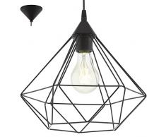 EGLO LAMPADARIO A SOSPENSIONE GABBIA COLORE NERO DESIGN VINTAGE MOD.TARBES 94188