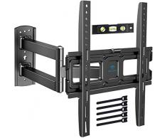 Supporto TV con Braccio Girevole ed Estendibile- Supporto per Montaggio su Parete per TV da 26-55, Max VESA 400x400, Supporto Ultra Resistente 27 kg con Livella a Bolla