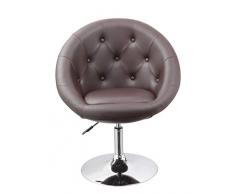 Poltrona sedia da pranzo in similpelle marrone club sedia lounge altezza regolabile poltroncina Duhome 0333