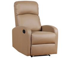 Cribel Relax Spike Poltrona, Reclinazione Manuale, con Poggiapiedi, Marrone (Cappuccino), 91 x 65 x 101 cm