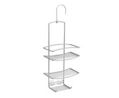 Metaltex serie Onda - Mensola rettangolare per doccia a 3 ripiani con gancio - (460403)