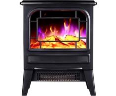 Stufa elettrica termocaminetto fuoco elettrico con caminetto perimetrale con comando termostatico regolabile con fiamma stufa a legna ef