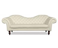 Casa Padrino Chesterfield Divano a 3 posti Venezia - Real Leather Cream