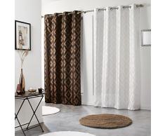 Douceur dâIntérieur, tenda con occhielli, in poliestere, 140 x 260 cm, ceramica, Bianco/crema, 140x1x260 cm