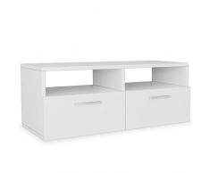 Qnotici Mobile Porta TV Truciolare Credenza TV Scheda TV Tavolo TV Mensola Porta TV 95 x 35 x 36 cm Bianco