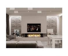 Bioetanolo camino Dugez Italia stufa termo camino incasso parete Victoria da 110 cm angolare aperto a destra e sinistra trifacciale con bruciatore unico 90 cm Prodotto in Italia