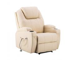 MCombo - Poltrona massaggiante elettrica, con funzione reclinabile e di riscaldamento, modello: 7061