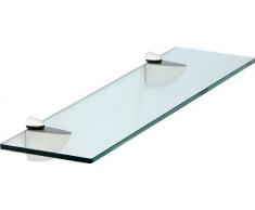 IB-Style - scaffale di Vetro scaffale da Muro mensola di Vetro scaffale in Vetro Trasparente 40 x 15 cm / 8 mm tasselli a espansione in Metallo Colore Bianco - Reggimensole