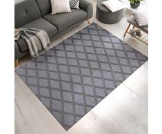 Tappeto Salotto Moderno Soggiorno Pelo Corto Motivo Boho Motivo Scandinavo 3D Moderno, Dimensione:120x160 cm, Colore:Antracite