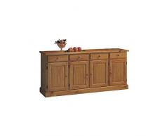 EsteaMobili CREDENZA BASE mobile in pino LEGNO COLORE MIELE - NOCE - NATURALE stile montagna
