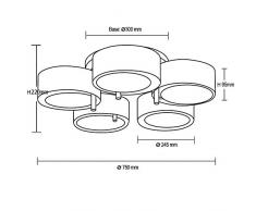 Kusun ® Moderno 5-Head Plafoniere Bianco Lampada moderna Si applica a Soggiorno/camera da letto/sala da pranzo Lampadario (5 x E27 max 40W/lampadina non inclusa)